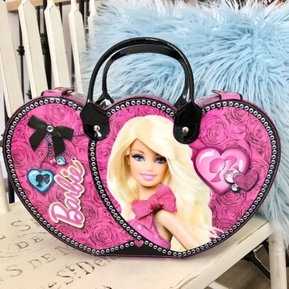 Barbie, Carrying Case, w/Mirror, Makeup Case, Overnight Bag, RARE Nice Condition - Picture 2 of 14